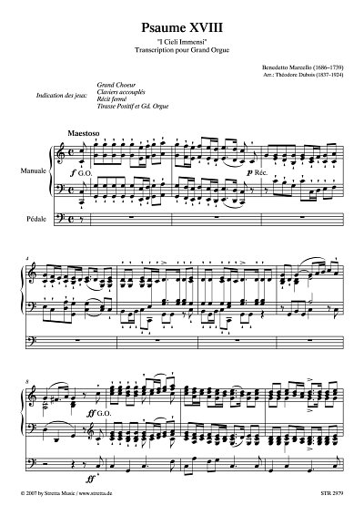 DL: B. Marcello: Psaume XVIII I Cieli Immensi / Orgeltranskr