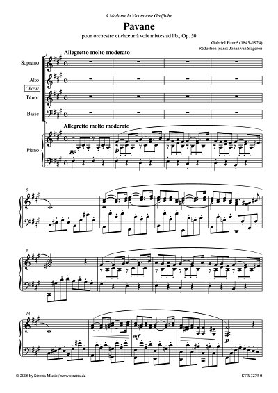 DL: G. Faure: Pavane op. 50 / fuer Orchester und Chor ad lib