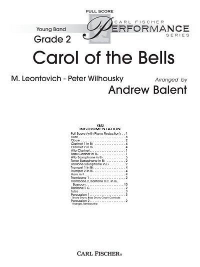 P.J. Wilhousky: Carol of the Bells, Blaso/Jublas (Part.)