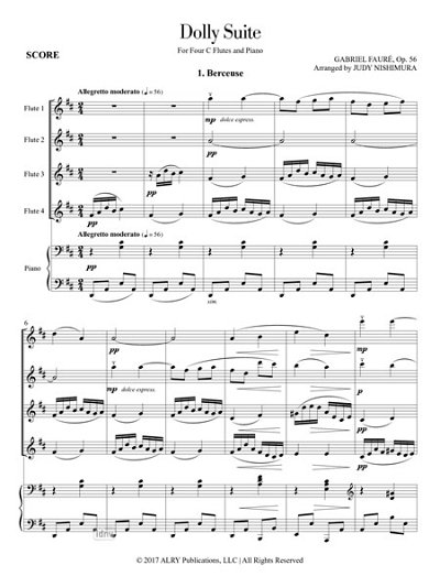 G. Fauré: Dolly Suite for Four Flutes and Piano