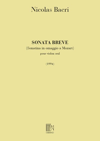 N. Bacri: Sonata Breve Op.45, Viol