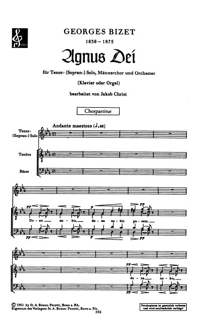 G. Bizet: Agnus Dei, GesMch4Orch (Chpa)