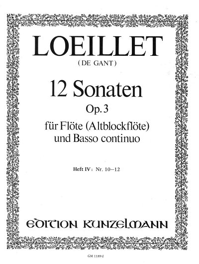 J. Loeillet de Gant: 12 Sonaten op. 3/10-1, Fl/AbfBc (Pa+St)