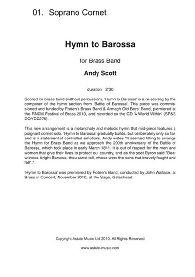 Hymn to Barossa, Brassb (Stsatz)