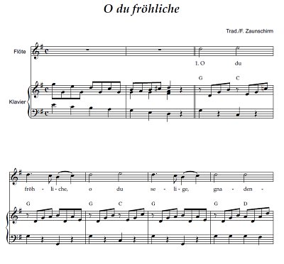 DL: (Traditional): O du fröhliche, FlOrg (Par2St)