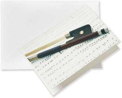 Greetings Card Violin Bow And Manuscript