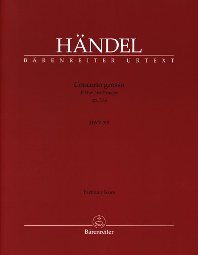 G.F. Händel: Concerto grosso F-Dur op. 3/, 2Vl2VcOrBc (Part)
