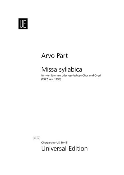 A. Pärt: Missa syllabica