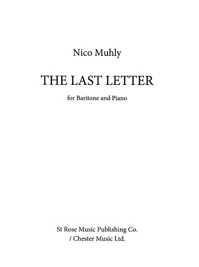 AQ: N. Muhly: The Last Letter, GesBrKlav (Bu) (B-Ware)