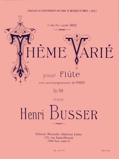 H. Büsser: Theme Varie Opus 68