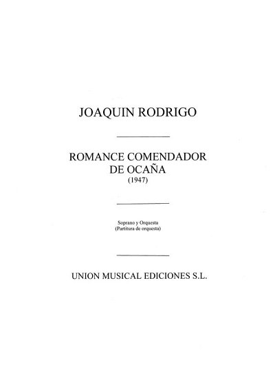 J. Rodrigo: Romance Del Comendador De Ocana (1947)