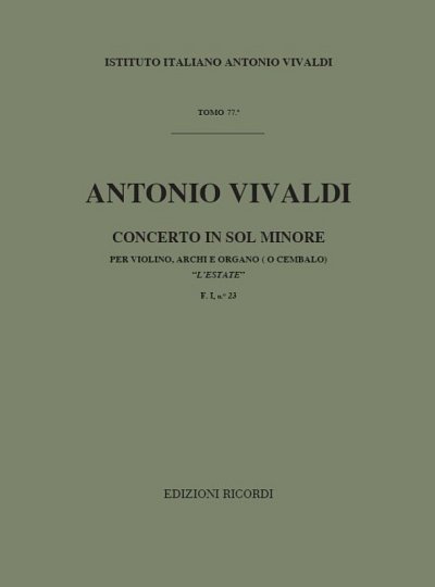 A. Vivaldi: Conc. Per Vl.Archi E Bc: In Sol Min. L'Estate