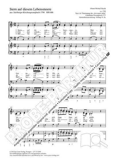 DL: M. Haydn: Stern auf diesem Lebensmeere F-Dur MH 686  (Pa
