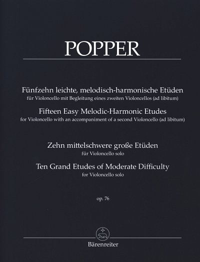 D. Popper: 15 leichte Etüden op. 76,1 und 10 mitt, Vc (Sppa)