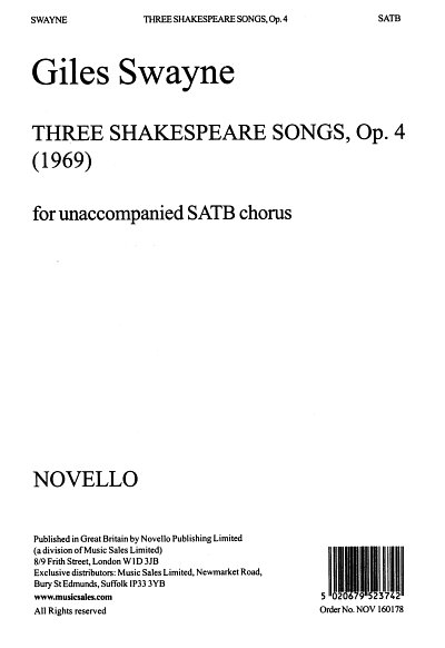G. Swayne: Three Shakespeare Songs, GchKlav (Bu)