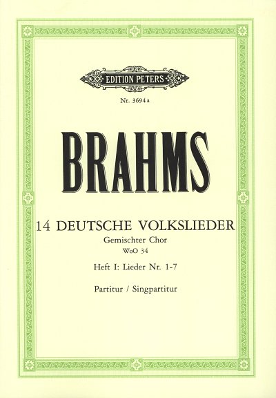 J. Brahms: 14 Deutsche Volkslieder WoO 34 - Hef, GCh4 (Chpa)