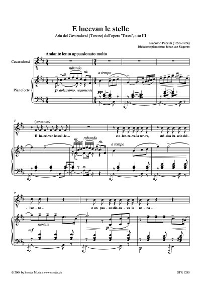 DL: G. Puccini: E lucevan le stelle Arie des Cavaradossi aus