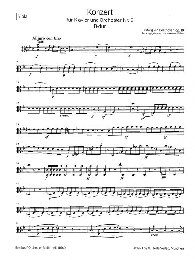 L. v. Beethoven: Konzert 2 B-Dur Op 19 - Klav Orch