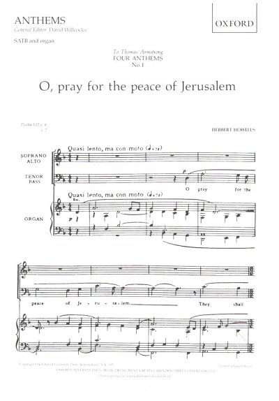 H. Howells: O pray for the peace of Jerusalem, Ch (Chpa)