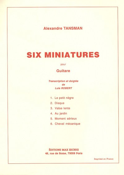 A. Tansman: 6 Miniatures Guitare  (Part.)