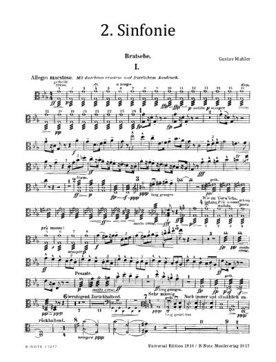 G. Mahler: Sinfonie Nr. 2 ’Auferstehung’ für Chor und Orchester (Chorpartitur)