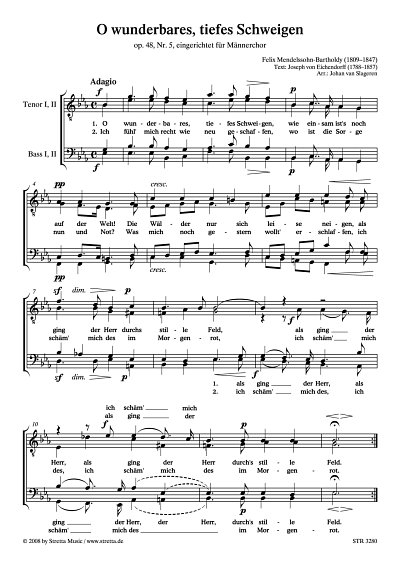 DL: F. Mendelssohn Bartholdy: O wunderbares, tiefes Schweige