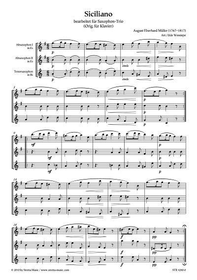DL: A.E. Mueller: Siciliano bearbeitet fuer Saxophon-Trio