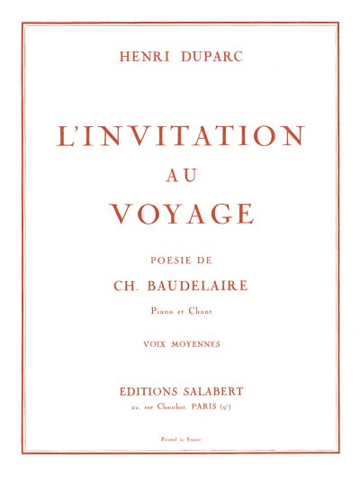 H. Duparc: Invitation Au Voyage N 2 Mezzo-P, GesKlav (Part.)