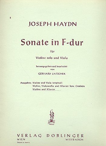 J. Haydn: Sonate 1 F-Dur Hob 6:1 Diletto Musicale