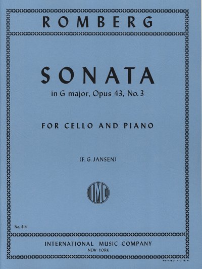 B. Romberg: Sonate 3 G-Dur Opus (Jansen), VcKlav (KlavpaSt)