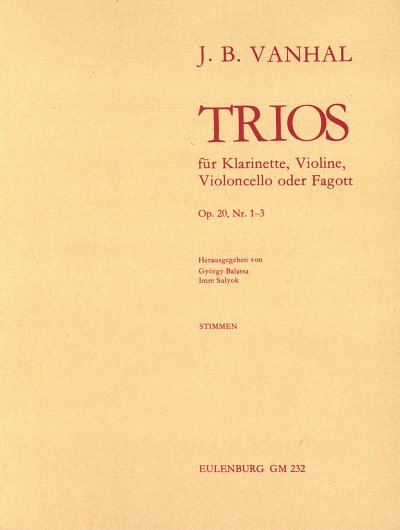 J.B. Vanhal: Trios op. 20 Nr. 1-3, KlrVlVc/Fg (Stsatz)