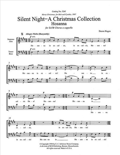 D. Hagen: Silent Night-A Christmas Collection: Hosanna