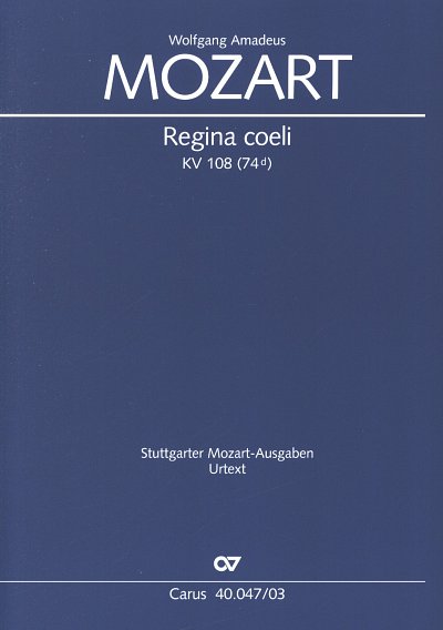 W.A. Mozart: Regina coeli in C KV 108 (74d), GesGchOrc (KA)