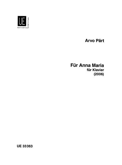 A. Pärt: Für Anna Maria, Klav
