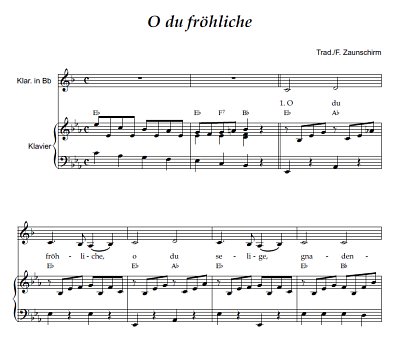 DL: (Traditional): O du fröhliche, KlarOrg (Par2St)