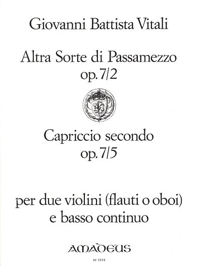 G.B. Vitali atd.: Altra Sorte Di Passamezzo Op 7/2 + Capriccio Secondo Op 7/5