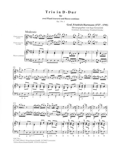 F.H. Graf: Sechs Trios op. 3/1-3, 2FlBc (KlavpaSt)