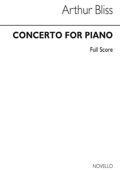 A. Bliss: Concerto For Piano (Miniature Sc, KlavOrch (Part.)