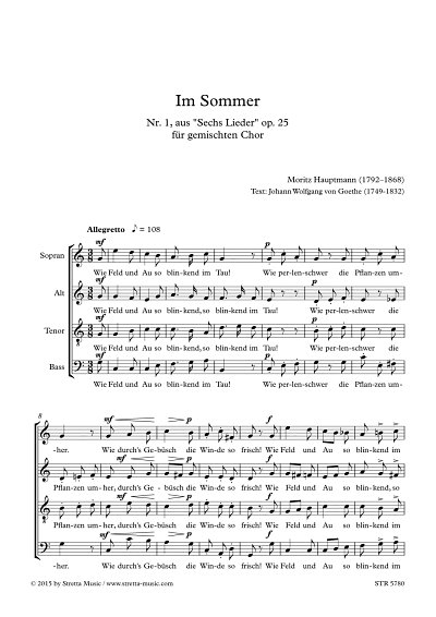 DL: M. Hauptmann: Im Sommer, Gemischter Chor (SATB)