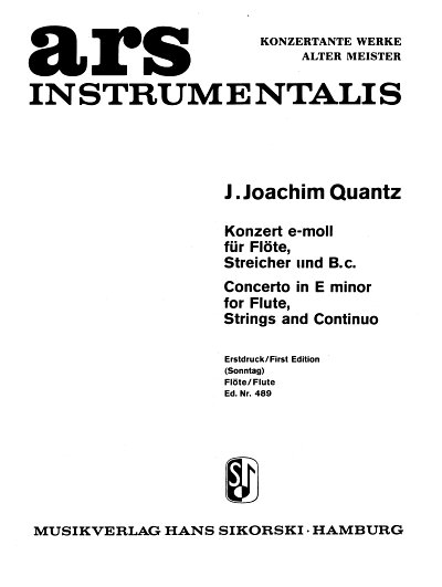J.J. Quantz: Konzert e-Moll fuer Floete, Streicher und Basso
