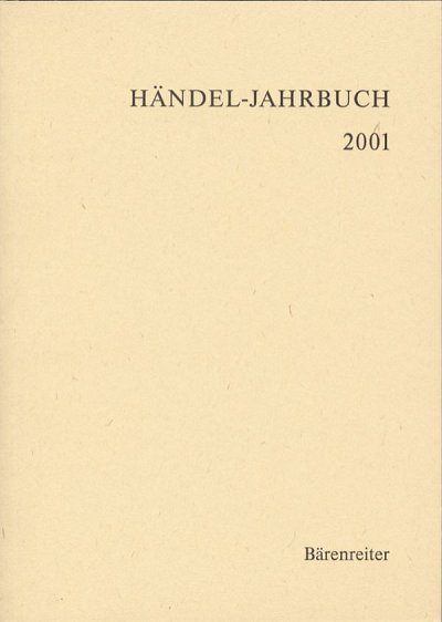 Händel-Jahrbuch 2001, 47. Jahrgang (Bu)
