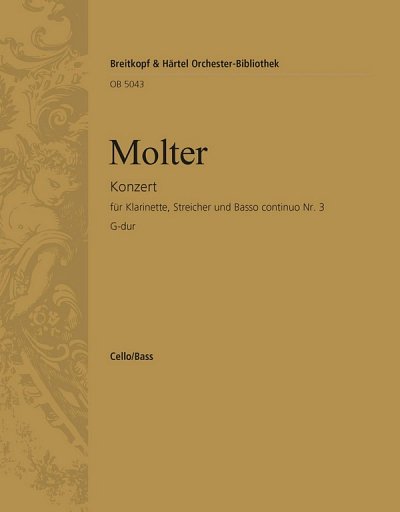 J.M. Molter: Konzert 3 G-Dur - Klar Str Bc