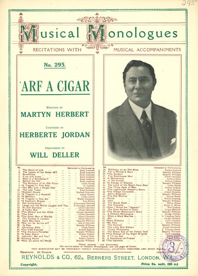 DL: M.H.H.J.W. Deller: 'Arf A Cigar, GesKlav