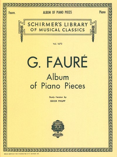 G. Fauré: Album Of Piano Pieces, Klav