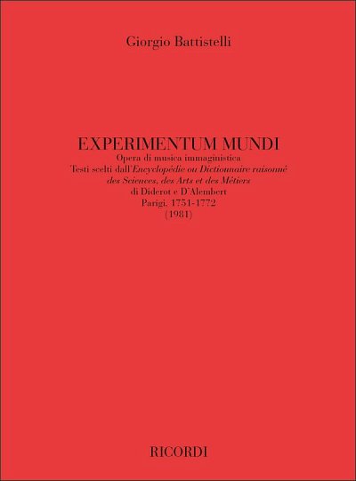 G. Battistelli: Experimentum Mundi, GsGchOrch (Part.)