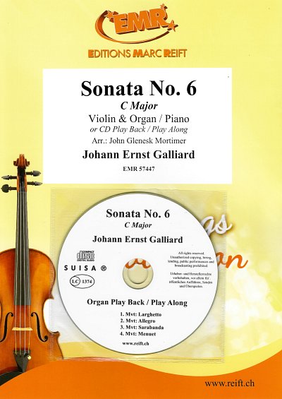 J.E. Galliard: Sonata No. 6, VlKlv/Org (+CD)
