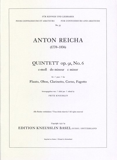 A. Reicha: Quintett c-Moll op. 91/6, FlObKlHrFg (Stsatz)