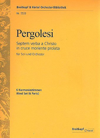 G.B. Pergolesi: Septem verba a Christo in, 4GesOrchBc (HARM)