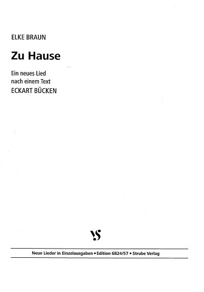 E. Braun: Zu Hause, Ch3Klav (Part.)