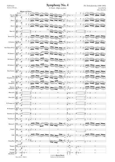 P.I. Tschaikowsky: Symphony No. 4 F minor op., Blaso (Pa+St)